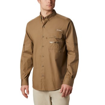 Columbia PHG Sharptail Long Sleeve, Camisa Marrom Para Hombre | 137256-DXA